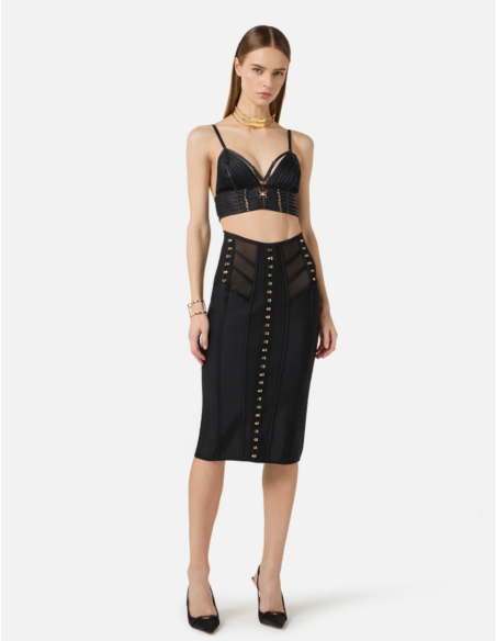 Elisabetta Franchi top bandes élastiques sculptant