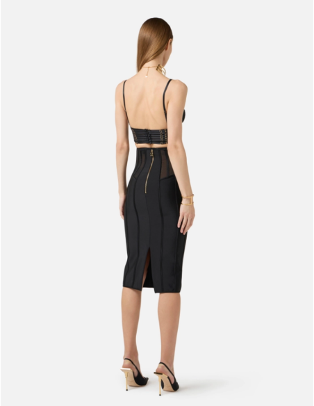 Elisabetta Franchi top noir couture moderne