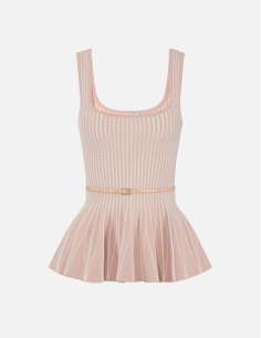 Elisabetta Franchi top nude ivoire mode