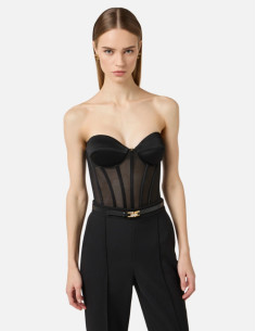 Elisabetta Franchi top bustier tulle satin 2
