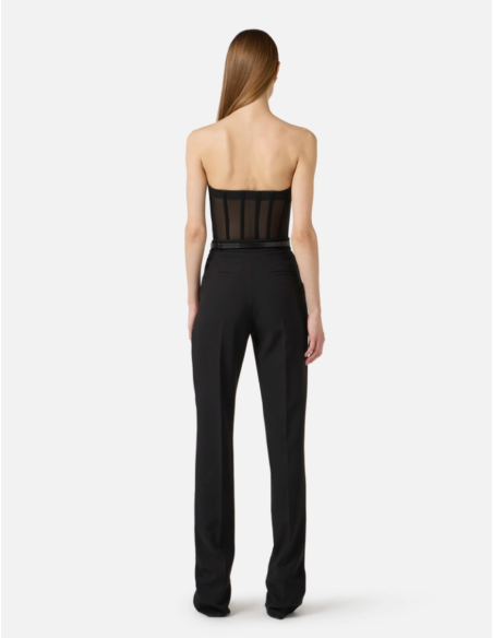 Elisabetta Franchi top satin soyeux féminin