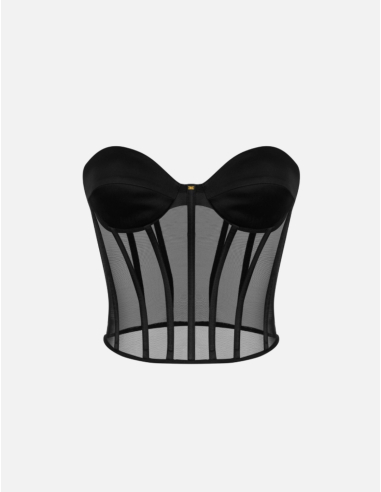 Elisabetta Franchi top bustier tulle satin