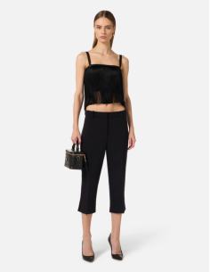 Elisabetta Franchi top tulle franges chic 2