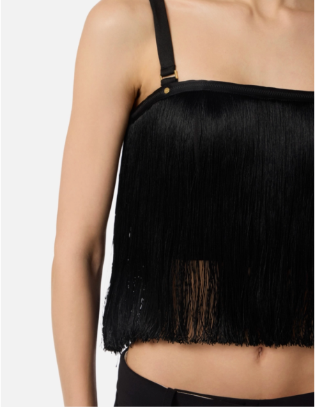 Elisabetta Franchi couture inspired fringe top