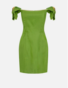 Elisabetta Franchi aloe linen fashion dress