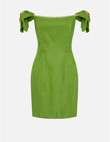 Elisabetta Franchi aloe linen fashion dress