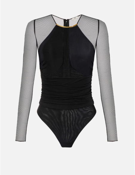 Elisabetta Franchi black draped elegant body