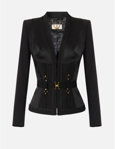 Elisabetta Franchi black sculpted silhouette jacket