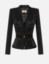Elisabetta Franchi veste noir silhouette sculptée