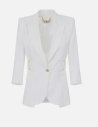 Elisabetta Franchi veste lin mélangé ivoire