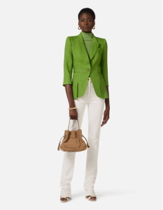 Elisabetta Franchi linen blend jacket aloe 2