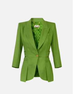 Elisabetta Franchi veste lin mélangé aloe