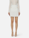 Elisabetta Franchi linen jewelry skirt ivory | Movida.Store
