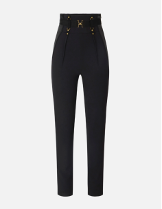 Elisabetta Franchi pantalon taille haute satin