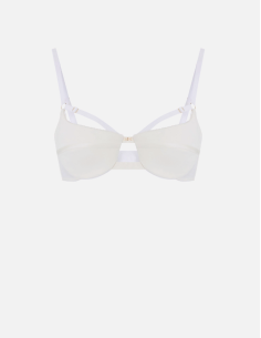 Elisabetta Franchi crepe tulle bra ivory