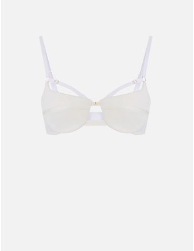 Elisabetta Franchi crepe tulle bra ivory