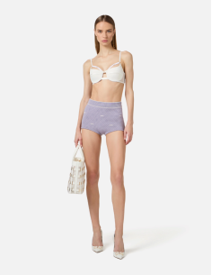 Elisabetta Franchi soutien‑gorge crêpe tulle ivoire 2