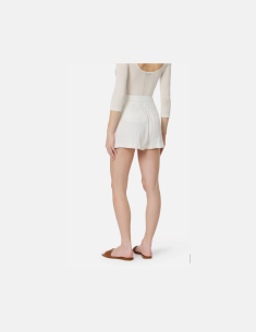 Elisabetta Franchi short lin mélangé ivoire 2