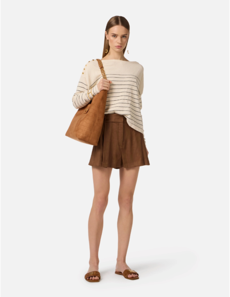 Elisabetta Franchi short lin été confort luxe