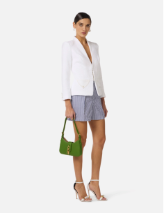Elisabetta Franchi short coton rayures bleu 2