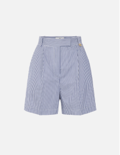 Elisabetta Franchi striped cotton shorts blue