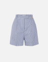Elisabetta Franchi short coton rayures bleu