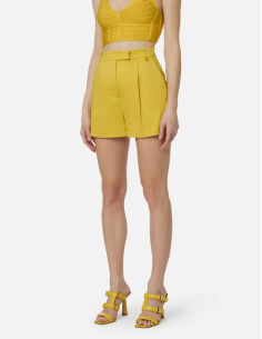 Elisabetta Franchi gold logo detail shorts