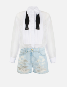 Elisabetta Franchi combinaison organdi denim chic