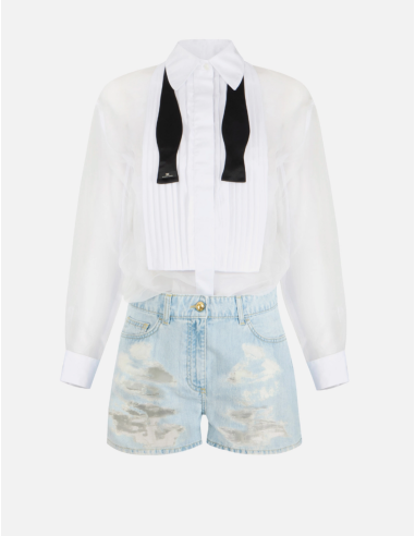 Elisabetta Franchi combinaison organdi denim chic
