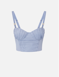 Elisabetta Franchi top taffetas nylon rayures