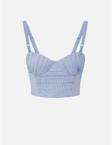 Elisabetta Franchi top taffetas nylon rayures