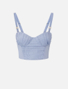 Elisabetta Franchi top taffetas nylon rayures