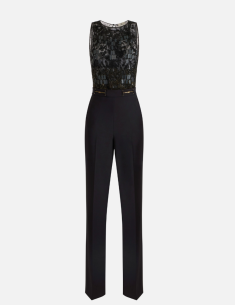 Elisabetta Franchi combinaison crêpe brodée chic