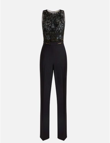 Elisabetta Franchi combinaison crêpe brodée chic