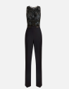 Elisabetta Franchi embroidered crepe jumpsuit black