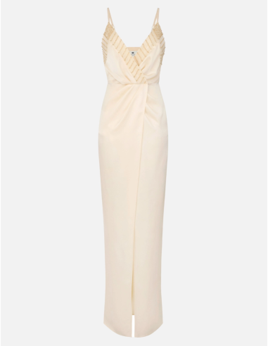 Elisabetta Franchi Red Carpet Dress with Embroidered Crystals