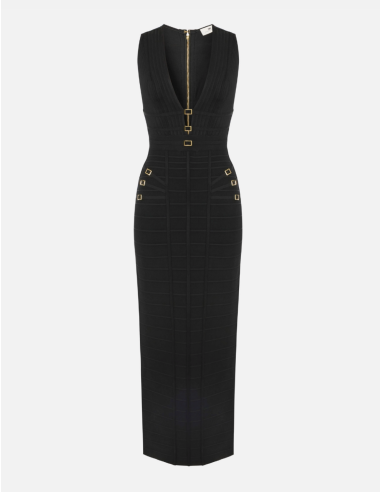 Elisabetta Franchi 3D knit black dress