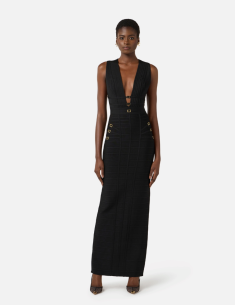 Elisabetta Franchi 3D knit black dress 2