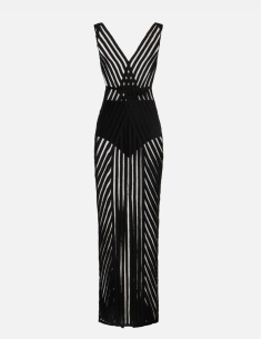 Elisabetta Franchi robe tulle bi‑élastique noir