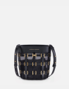 Elisabetta Franchi net bucket bag black