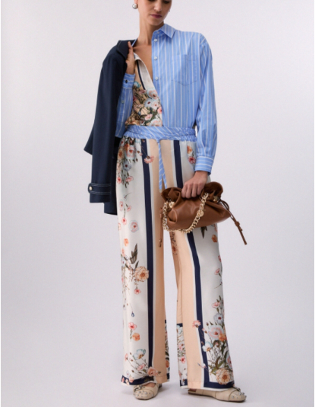 Liu Jo printed twill trousers women