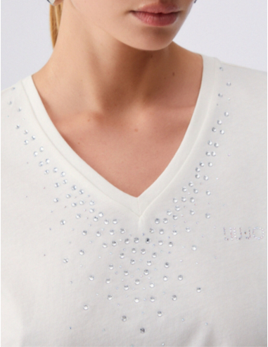 Liu Jo logo rhinestone t‑shirt women outfit