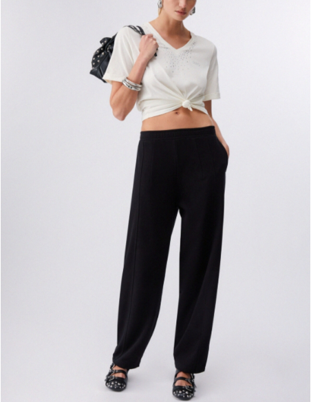 Liu Jo elegant tee rhinestone street style