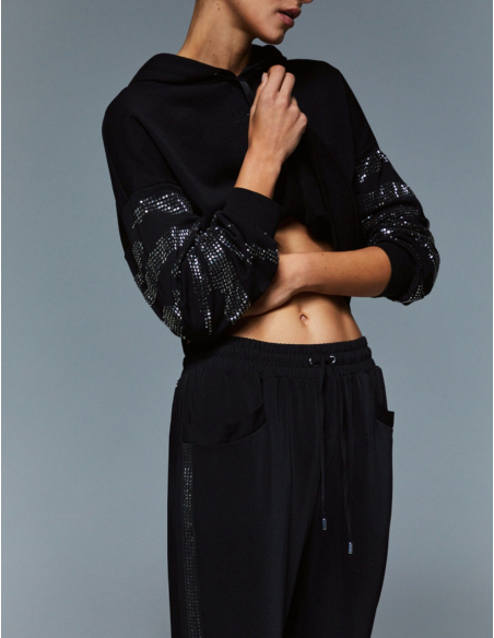 Liu Jo rhinestone trousers black urban style fashion
