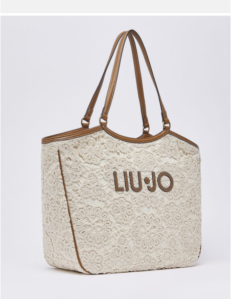 Liu Jo tote bag cream lace stylish women