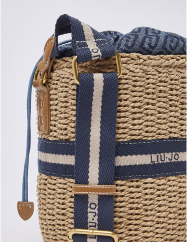 Liu Jo dark blue straw bag urban look