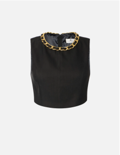 Top Elisabetta Franchi en Lin Noir