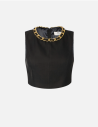 Elisabetta Franchi Black Linen Top