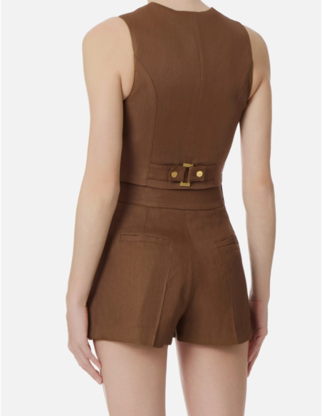 Gilet costume femme luxe marron