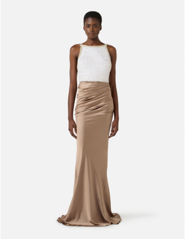 long satin skirt dress elisabetta franchi